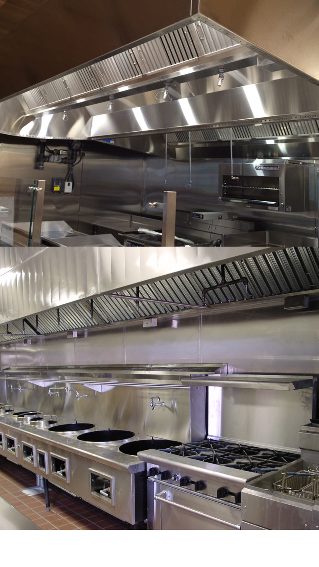 Stainless steel hoods wall mounted, island & hanging type