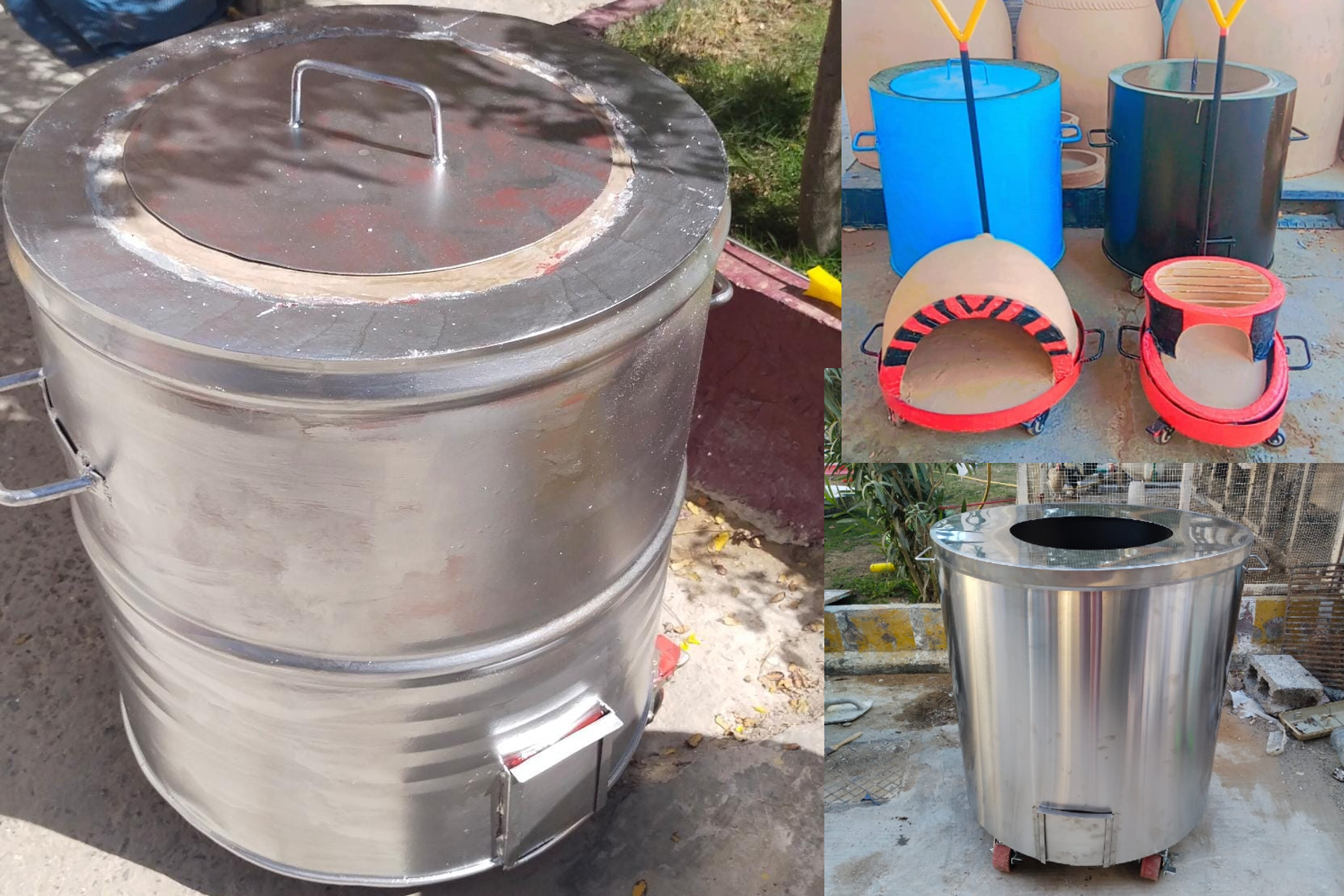 stainless steel, iron & mild steel drum type tandoor gas or charcoal operated