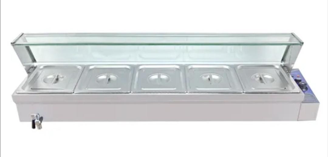 Cold display bin marrie with table top with tempered glass display