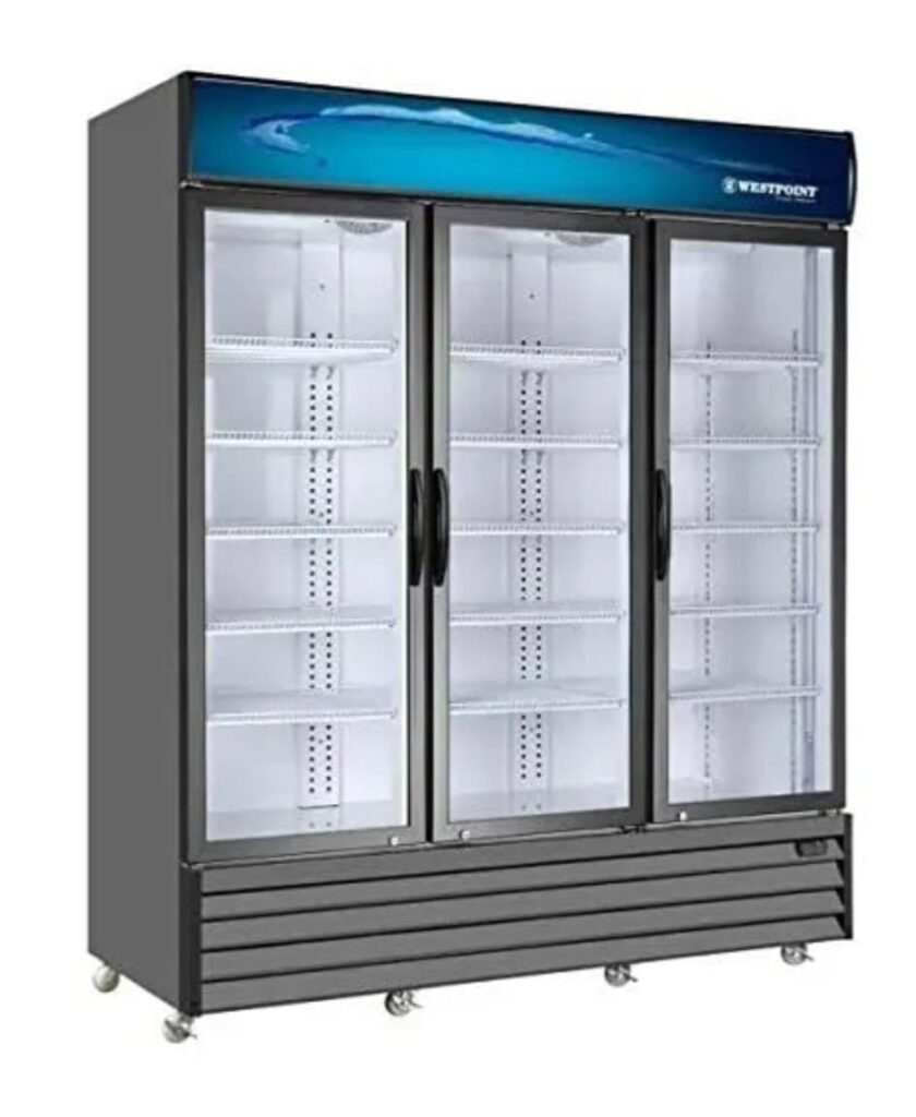 2 glass doors bottle or soft drinks chiller under counter sliding or hinged door