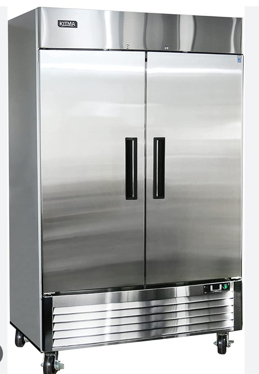Stainless steel 2 doors upright standing chiller & freezers with or without wheels high quality.
