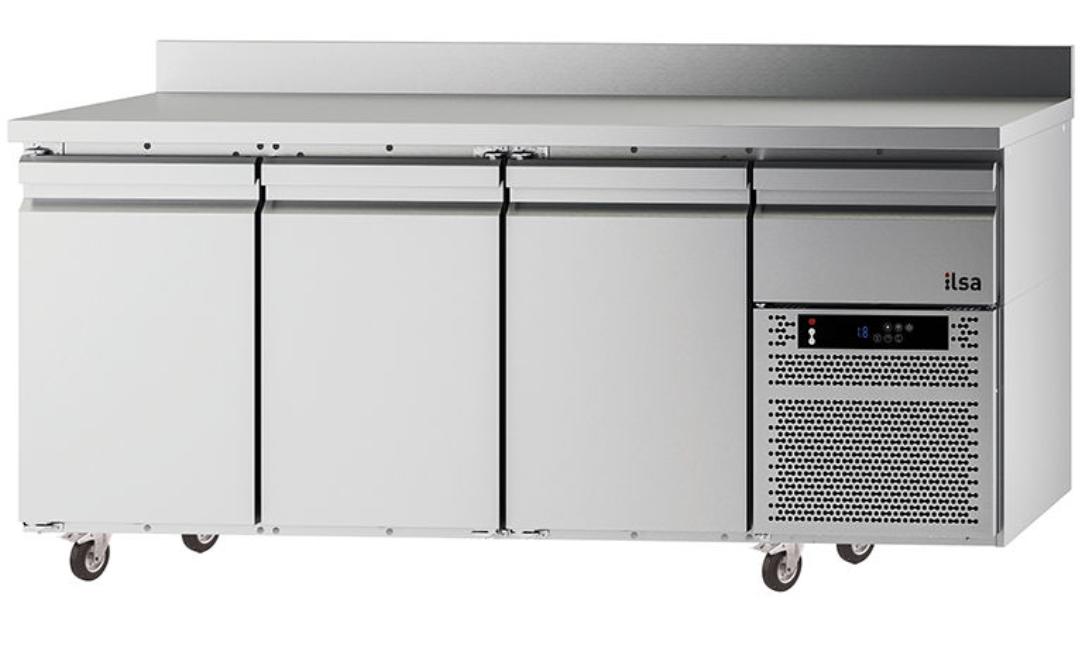 Stainless steel 3 doors work top freezers & chillers with or without wheels high quality