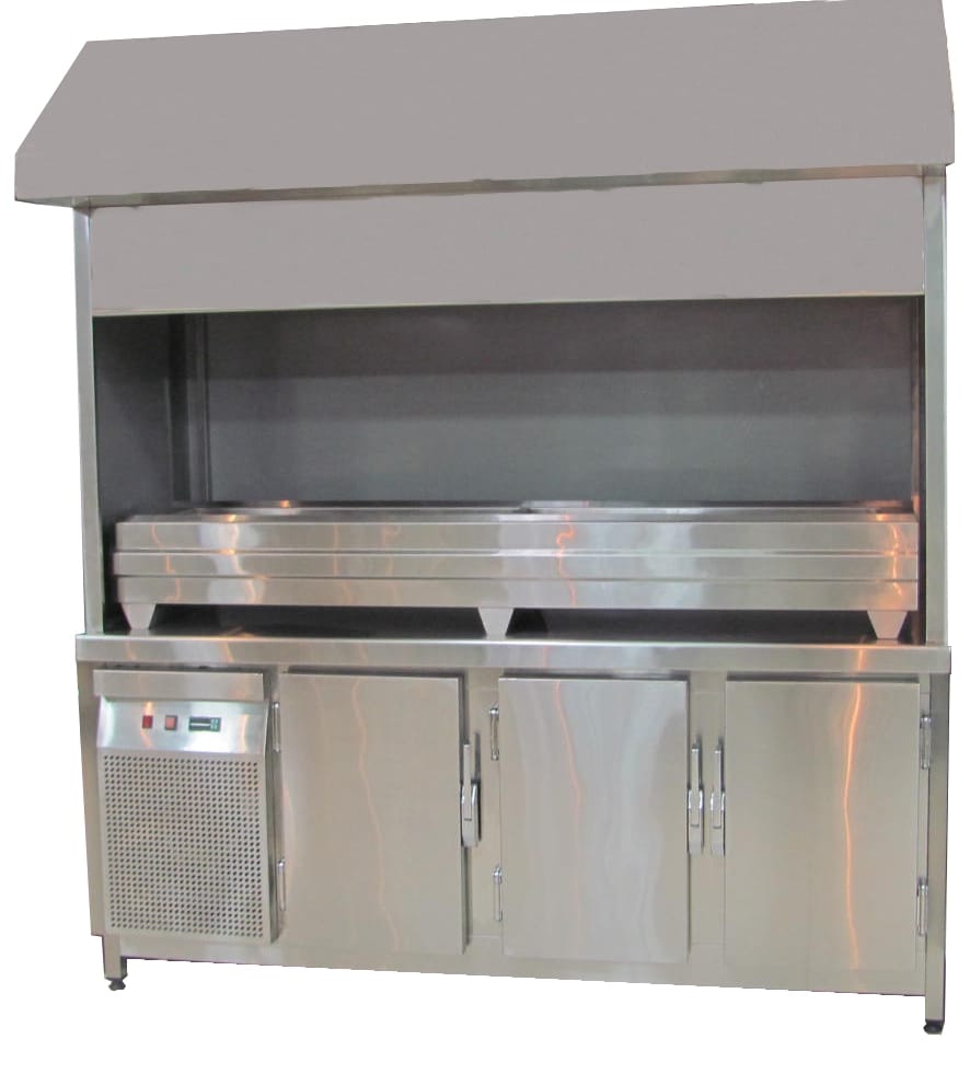 Stainless steel barbeque with 3 doors Chiller 3 sides cover with hood complete set