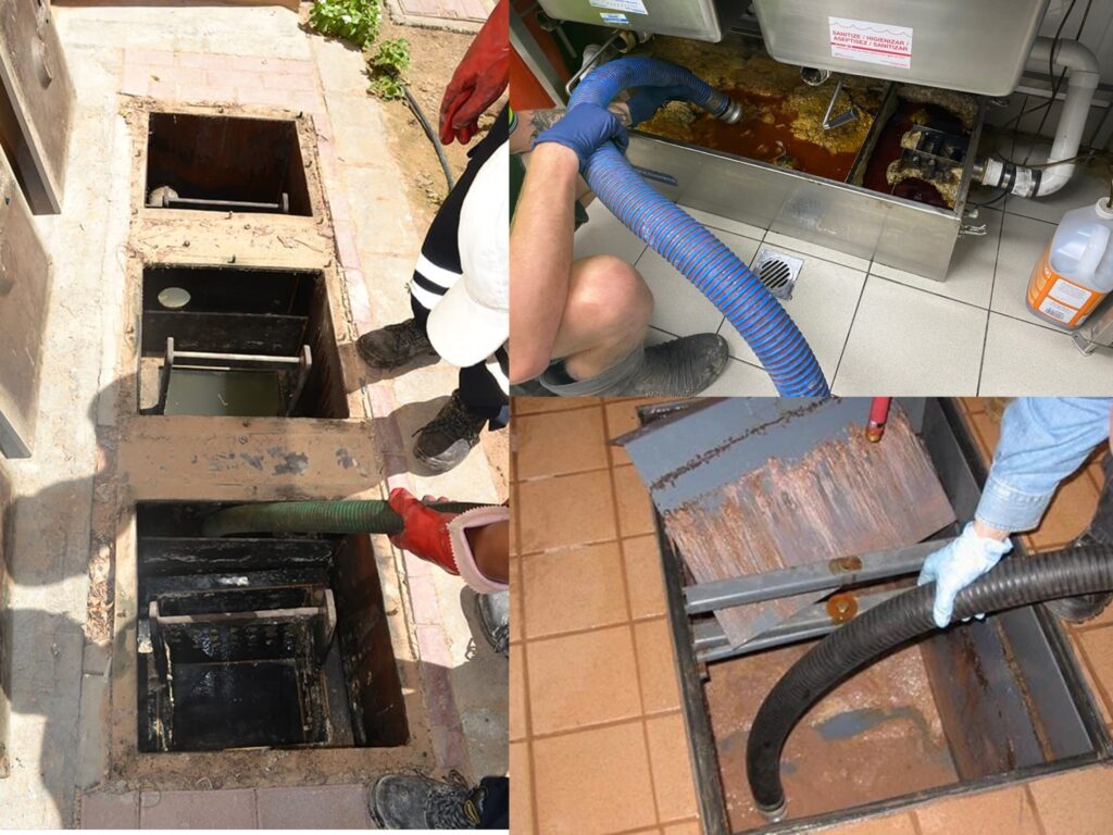 Grease traps cleaning & maintenance services for restaurants & hotels commercial kitchens sinks & outdoors